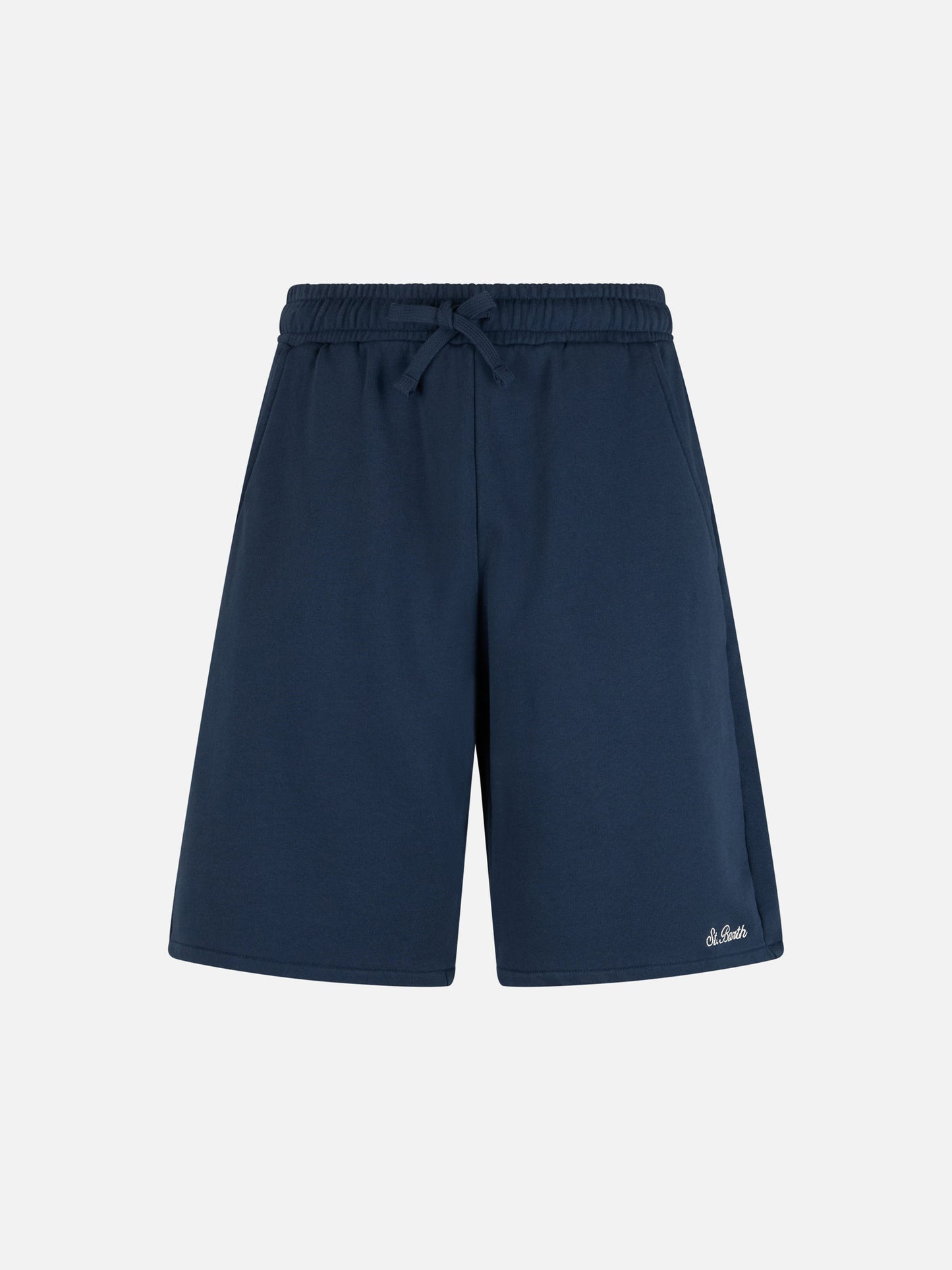 Marineblaue Bermudashorts aus Baumwollfleece von Randle