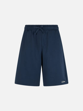 Marineblaue Bermudashorts aus Baumwollfleece von Randle