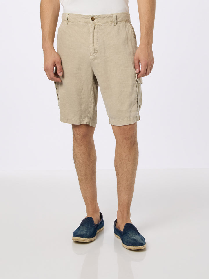 Man beige linen bermuda shorts Rodi - MC2 Saint Barth
