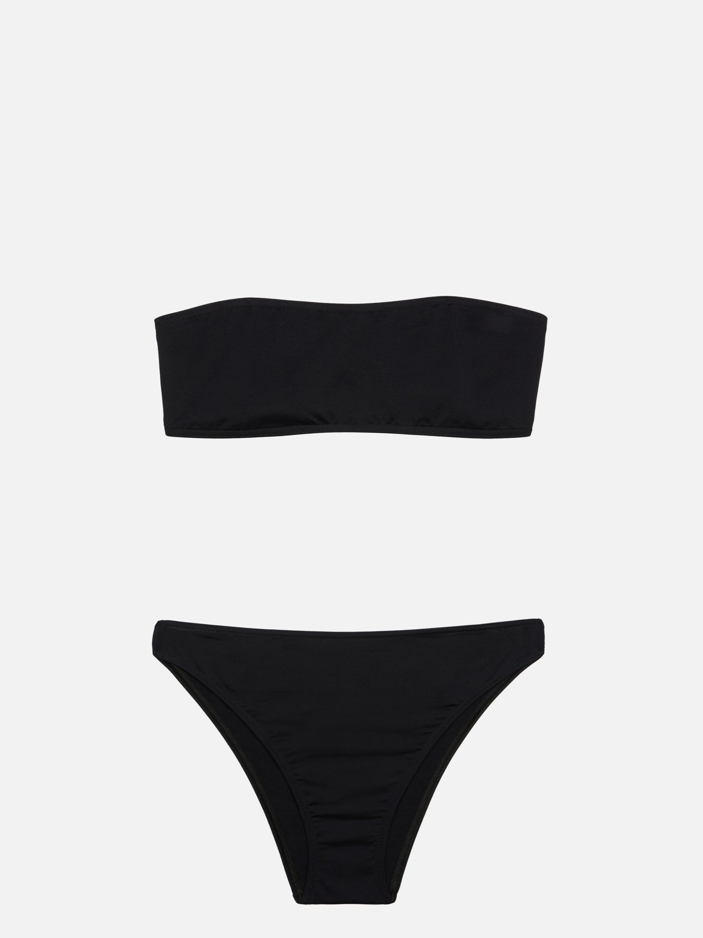 Schwarze Badehose mit hoher Taille Maia – schwarzes Bandeau-Top Rebby