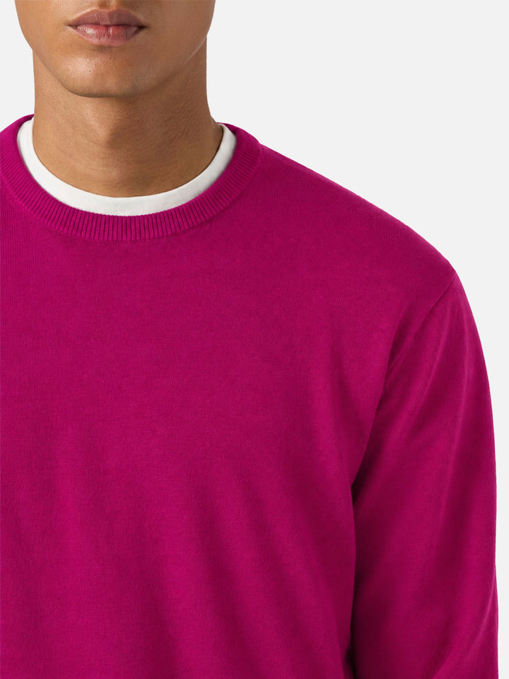 Pull à col rond Regent en MERINO WOOL 100% peony 