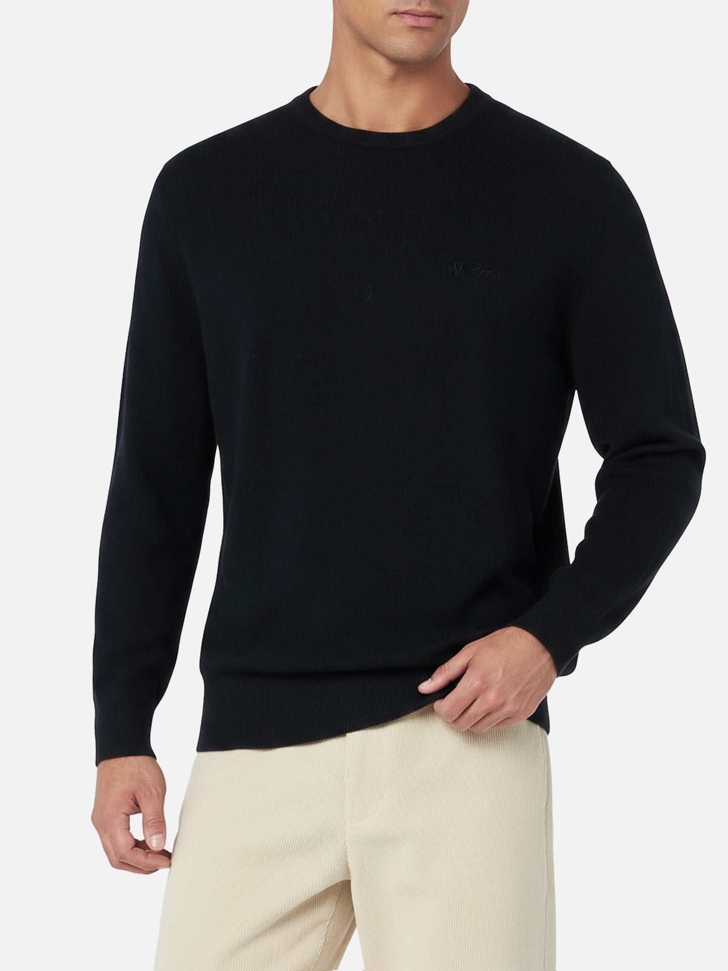Crewneck sweater Regent in black BLENDED CASHMERE
