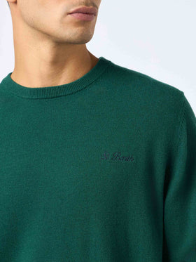 Man British green blended cashmere crewneck sweater Regent - MC2 Saint Barth