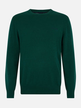 Man British green blended cashmere crewneck sweater Regent - MC2 Saint Barth