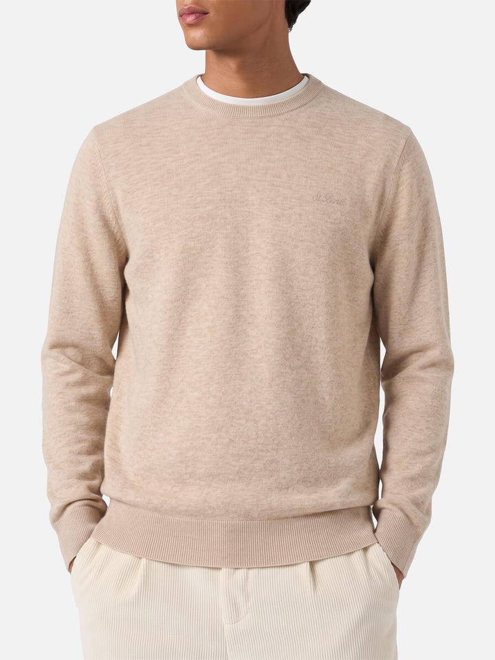 Crewneck-Pullover Regent in Beige aus BLENDED CASHMERE 