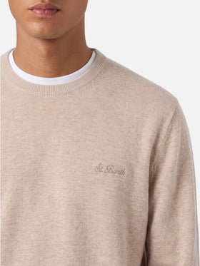 Crewneck-Pullover Regent in Beige aus BLENDED CASHMERE 