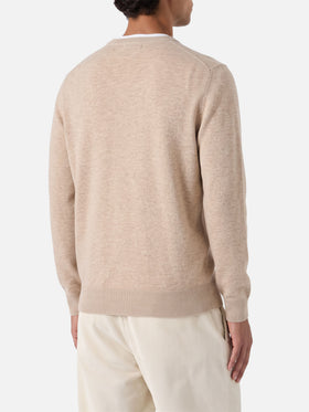 Crewneck-Pullover Regent in Beige aus BLENDED CASHMERE 