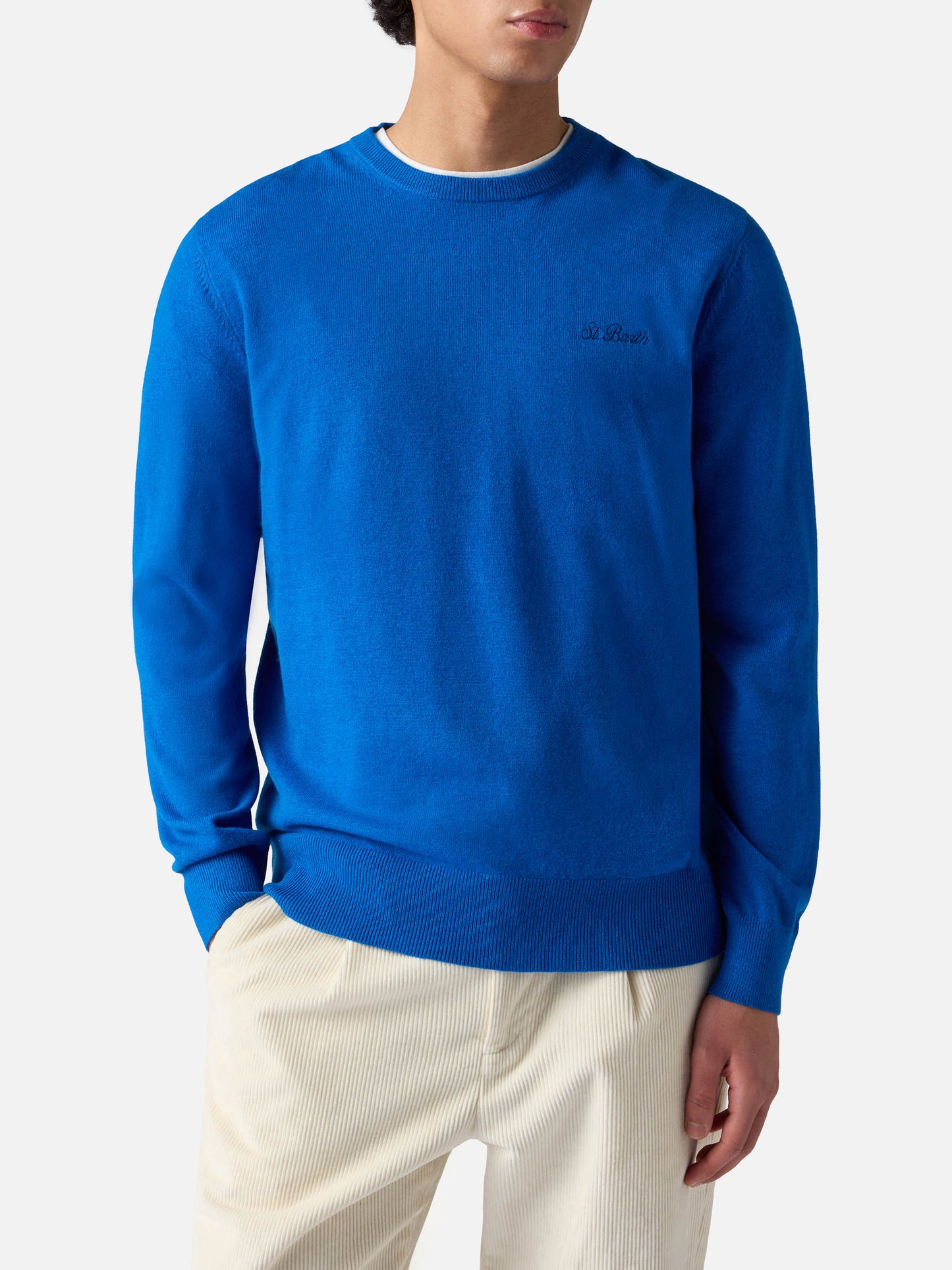 Crewneck sweater Regent in bluette BLENDED CASHMERE
