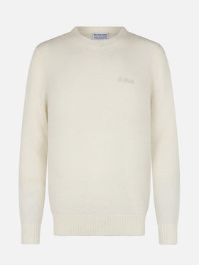 Man white crewneck stretch sweater Regent - MC2 Saint Barth