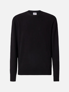 Regent crewneck sweater in 100% black CASHMERE