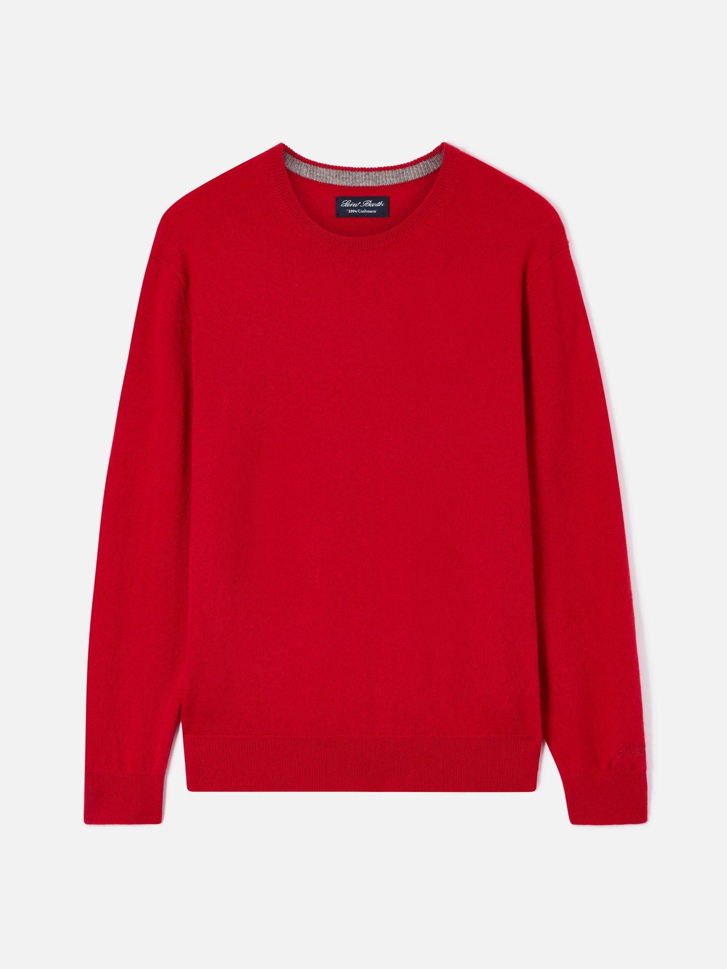 Pull col rond Regent en cachemire rouge 