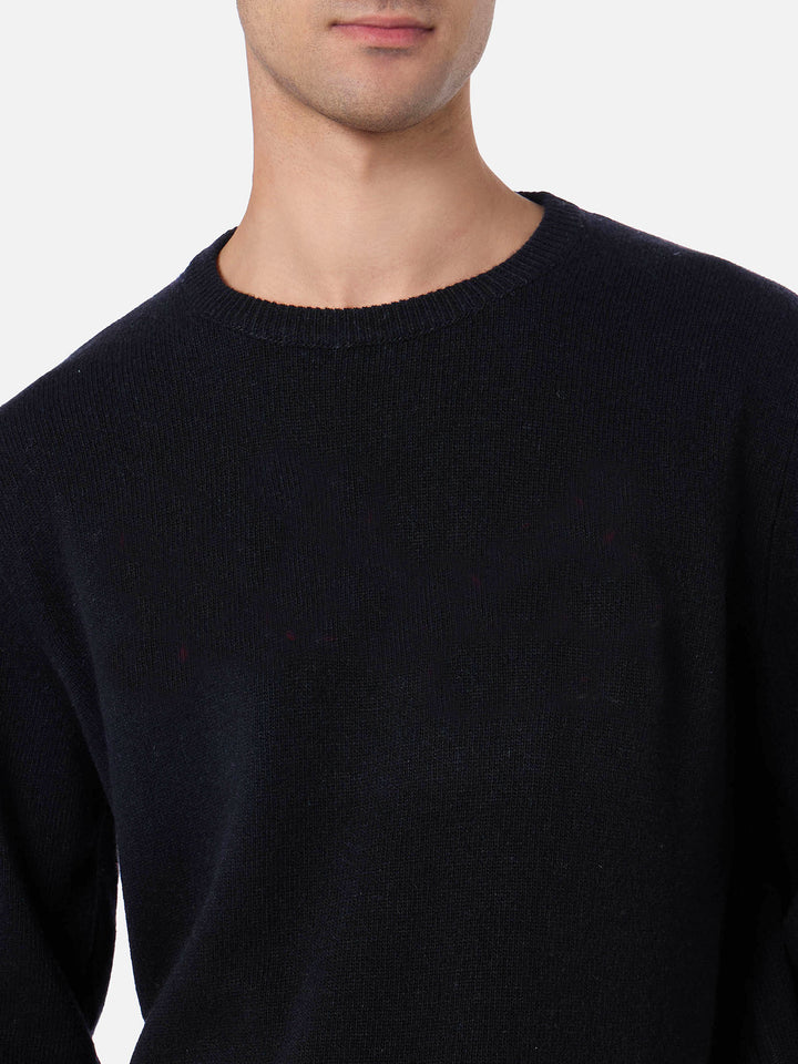 Regent crewneck sweater in 100% black CASHMERE
