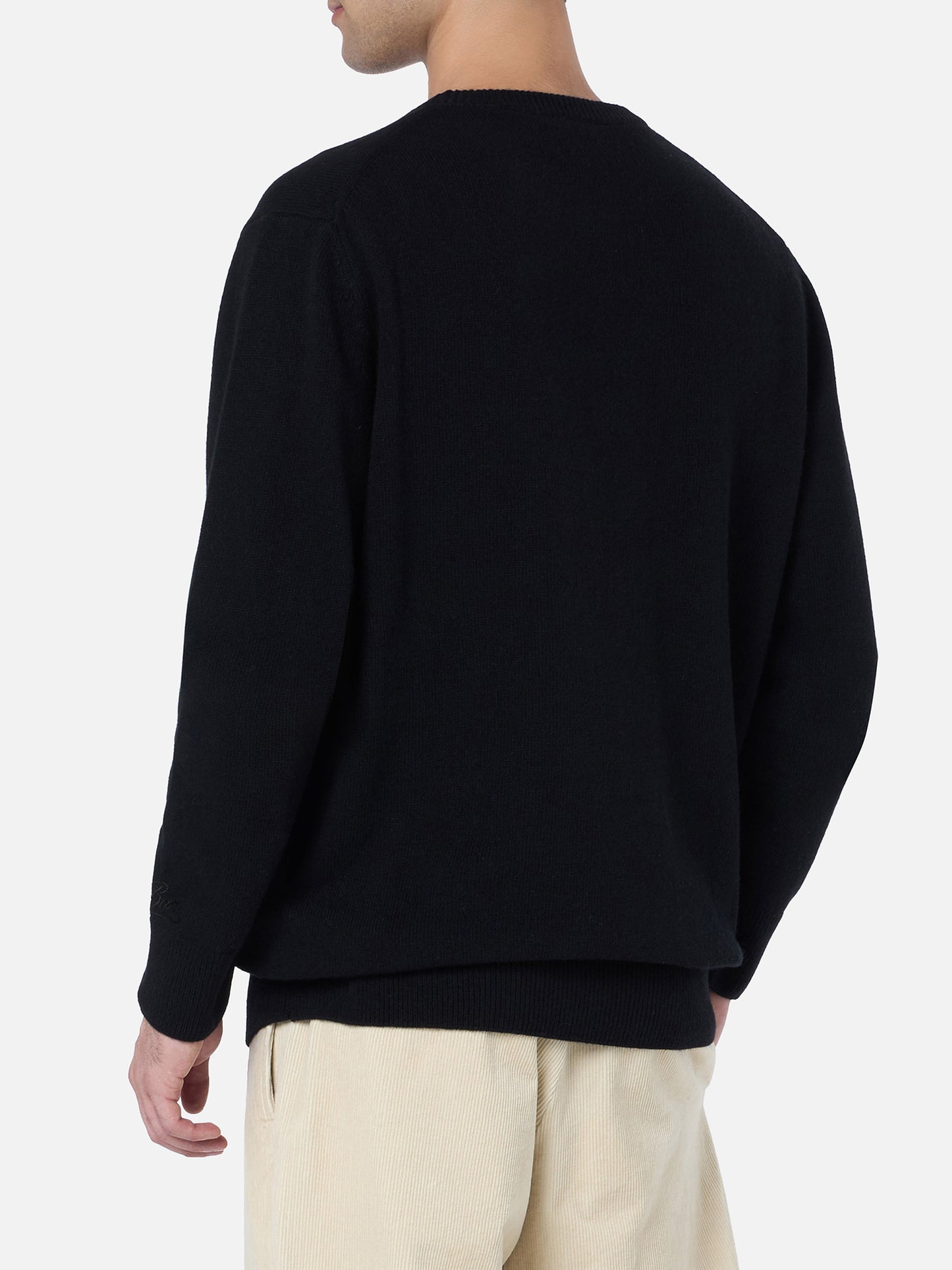 Black pure cashmere crewneck sweater Regent - MC2 Saint Barth