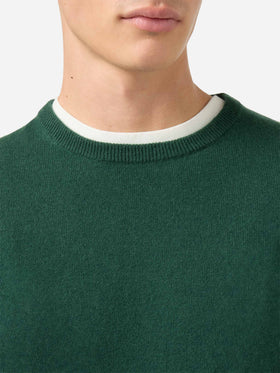 Maglione Regent in 100% CASHMERE verde scuro
