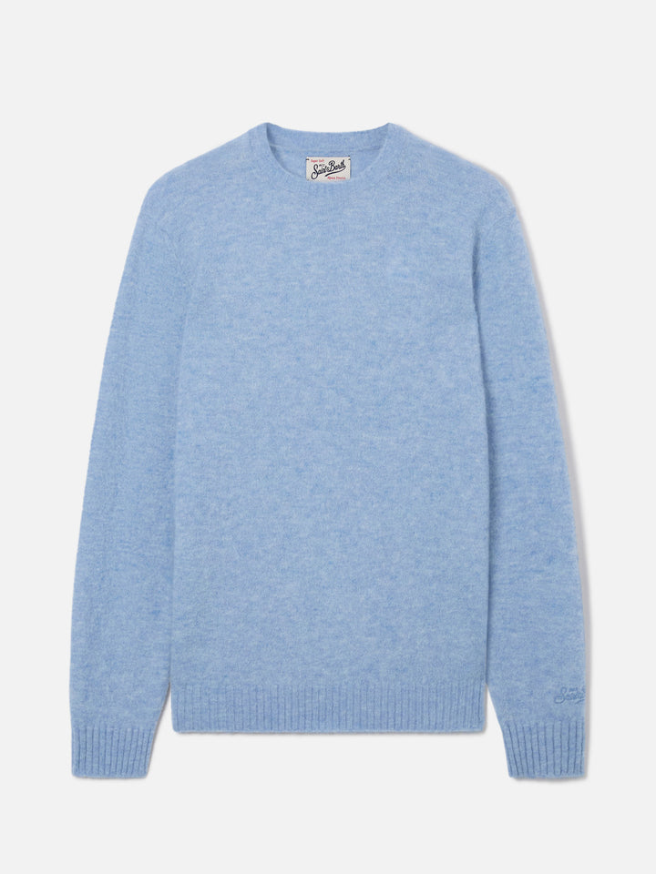 Jersey de cuello redondo Regent en mezcla de alpaca Light blue 