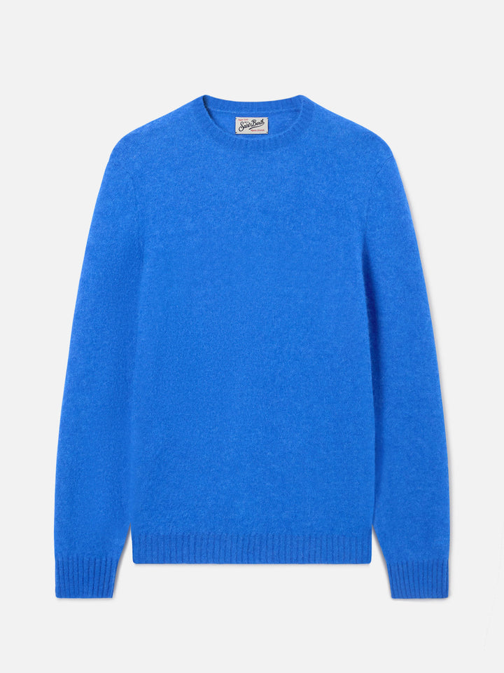 Blue Jersey de cuello redondo Regent en mezcla de alpaca 