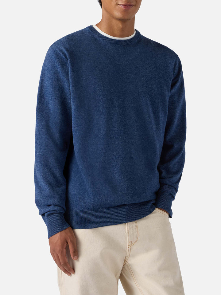 Regent wool-cashmere sweater in denim blue
