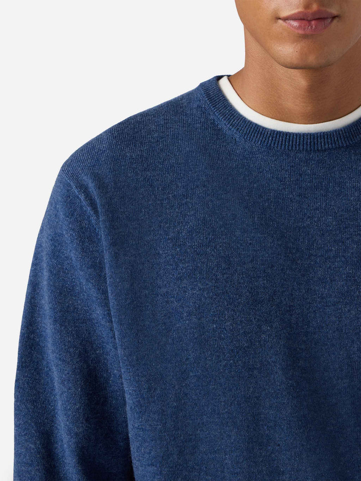 Regent wool-cashmere sweater in denim blue