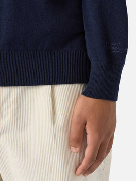 Regent wool-cashmere sweater in navy