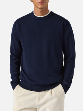 Regent wool-cashmere sweater in navy