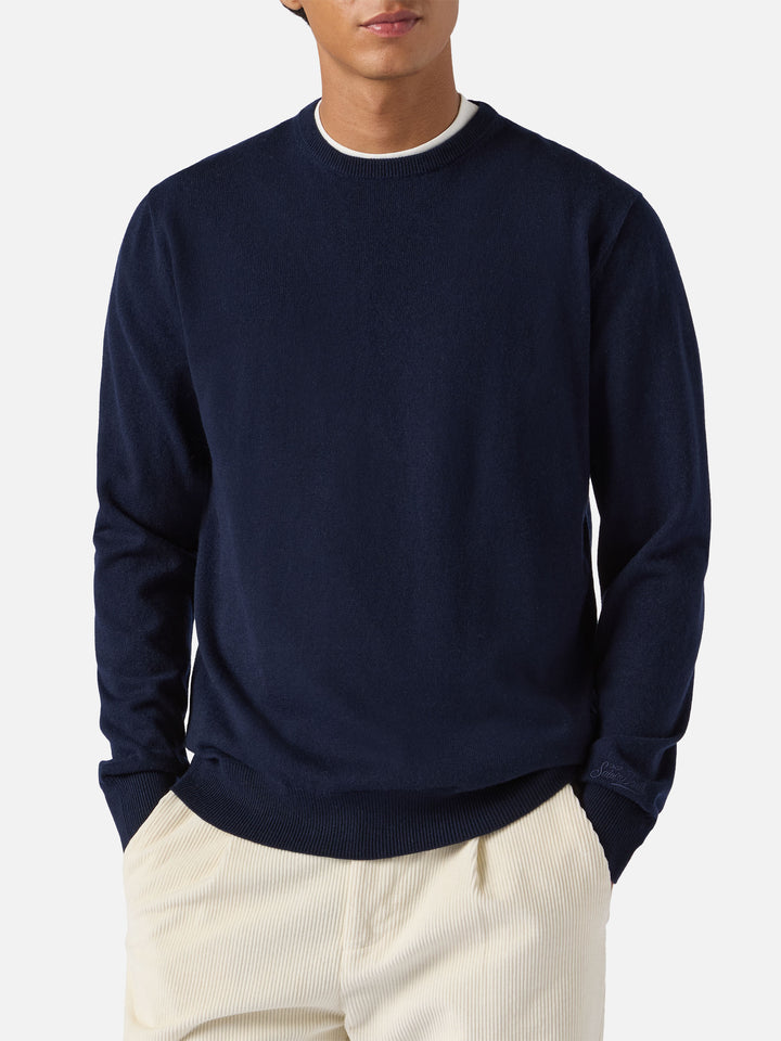 Regent wool-cashmere sweater in navy