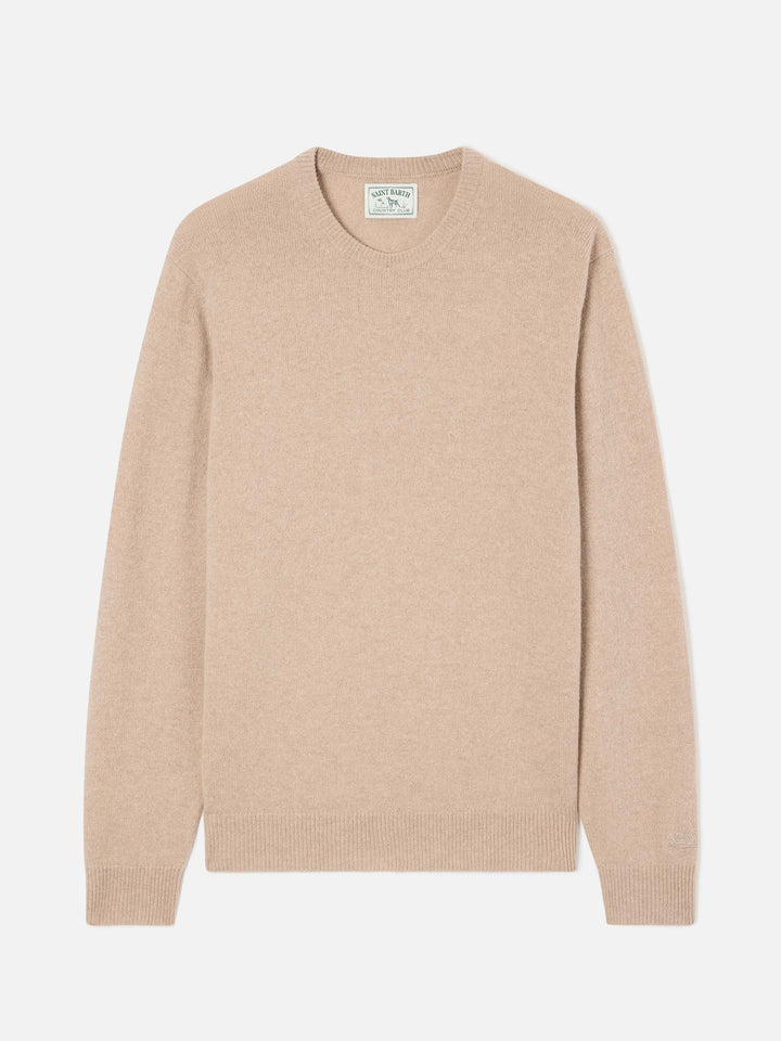 Maglia girocollo Regent beige in lambswool