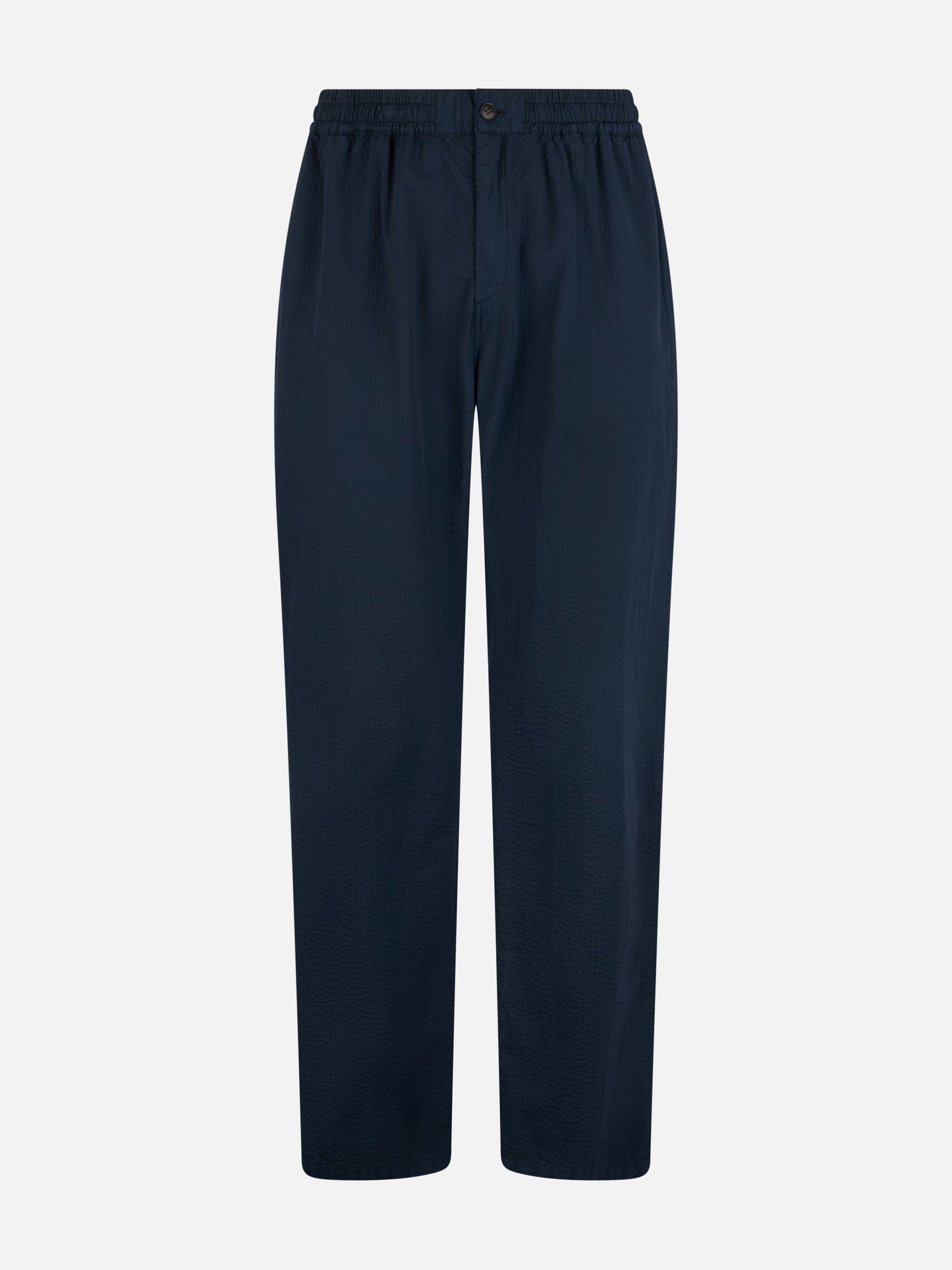 Man navy blue seersucker cotton pants Relais - MC2 Saint Barth