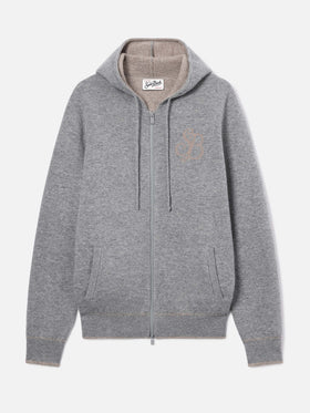 Punto con capucha en lana Grey Ridge con monograma SB Legacy 