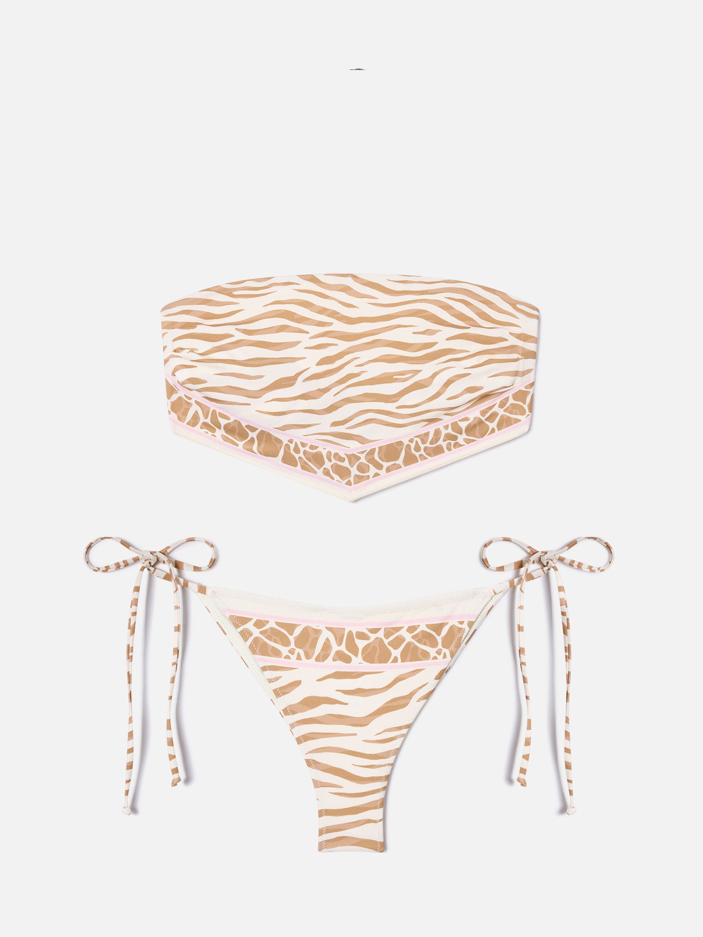 Bikini Rio Marielle con stampa animalier beige