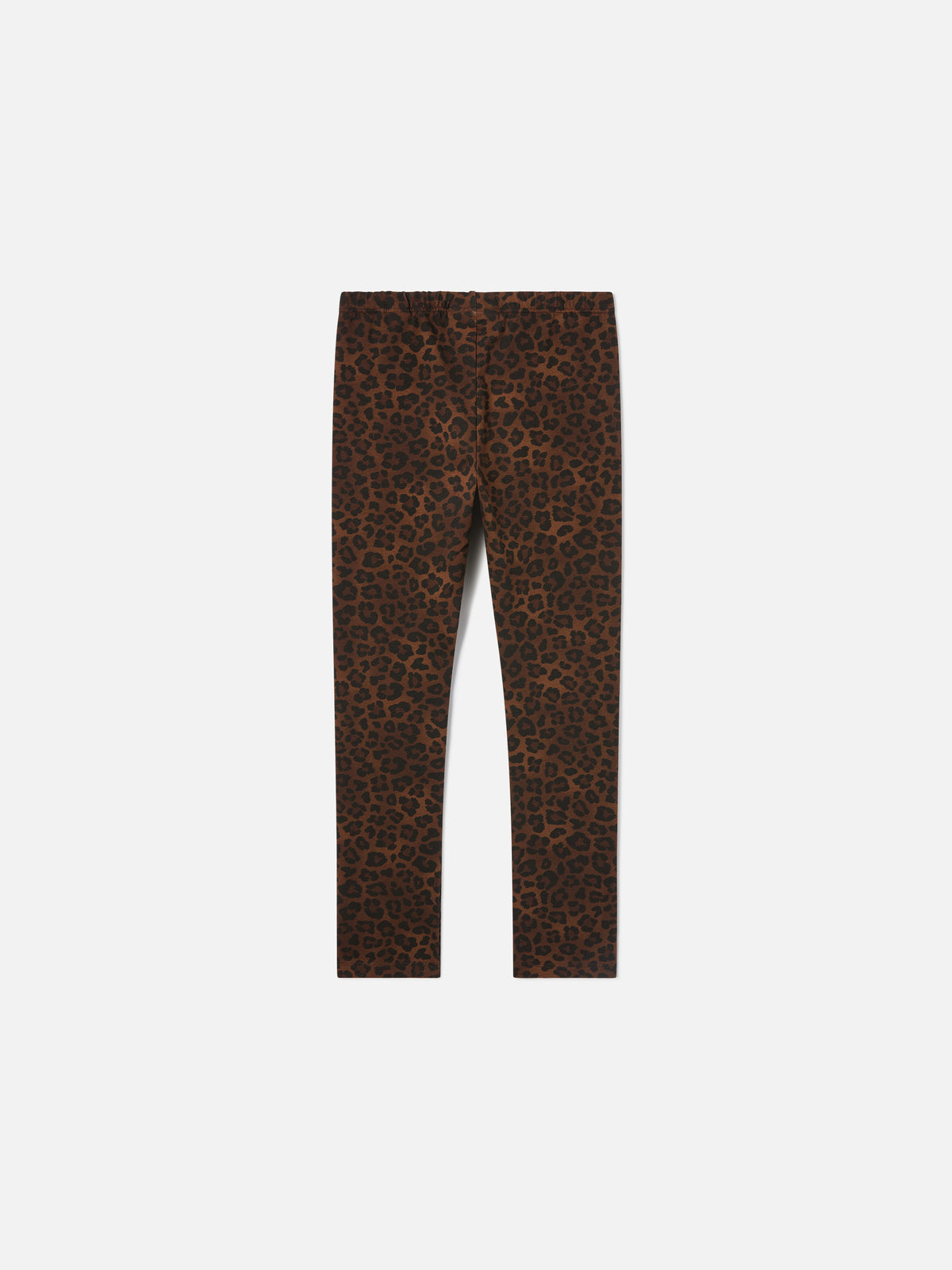Brown Rosy cotton leggings with leopard print
