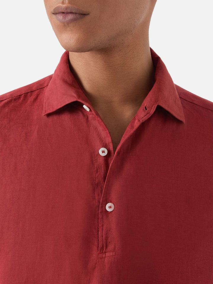 Raphael linen polo in red