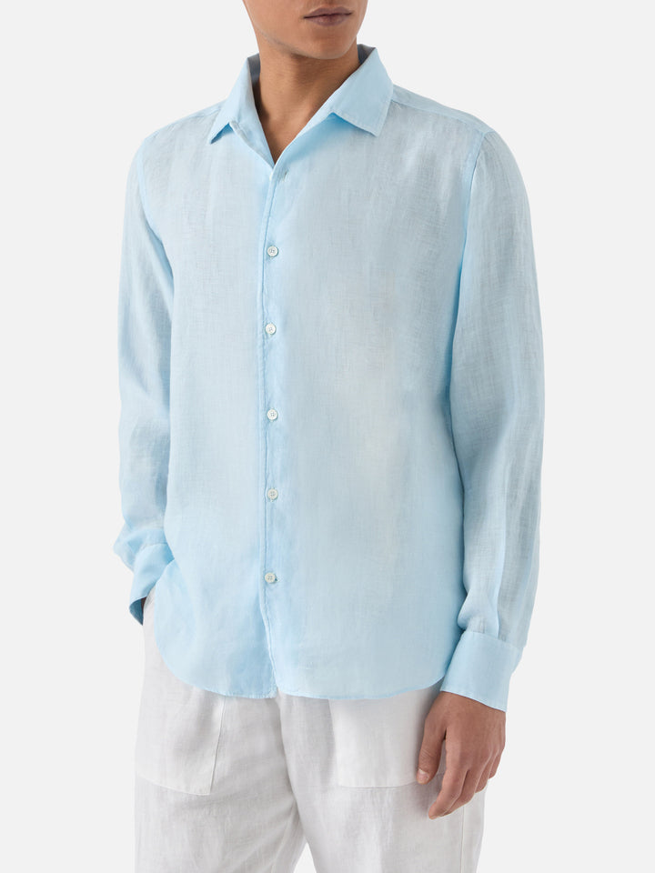 Camicia Raphael in puro lino azzurro