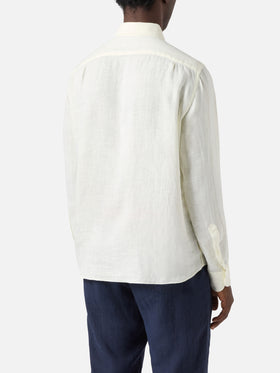 Cream Raphael shirt in pure linen