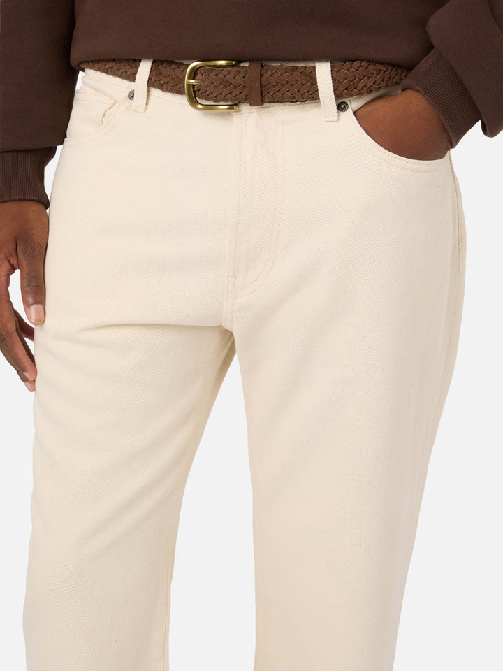 Beigefarbene Riverdale Five-Pocket-Hose aus Baumwolle 