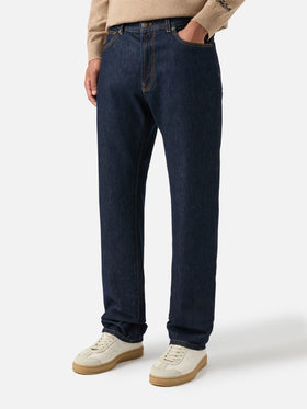 Jean en denim Riverdale blue foncé avec finition brute 