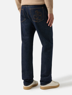 Jean en denim Riverdale blue foncé avec finition brute 
