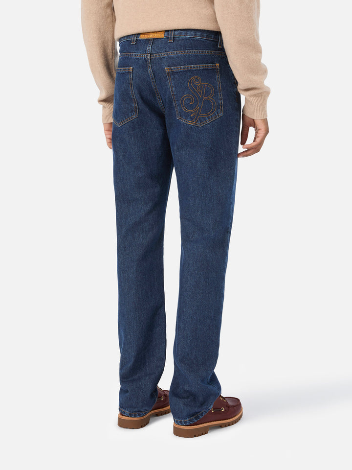 Light blue Riverdale denim jeans with stone wash finish