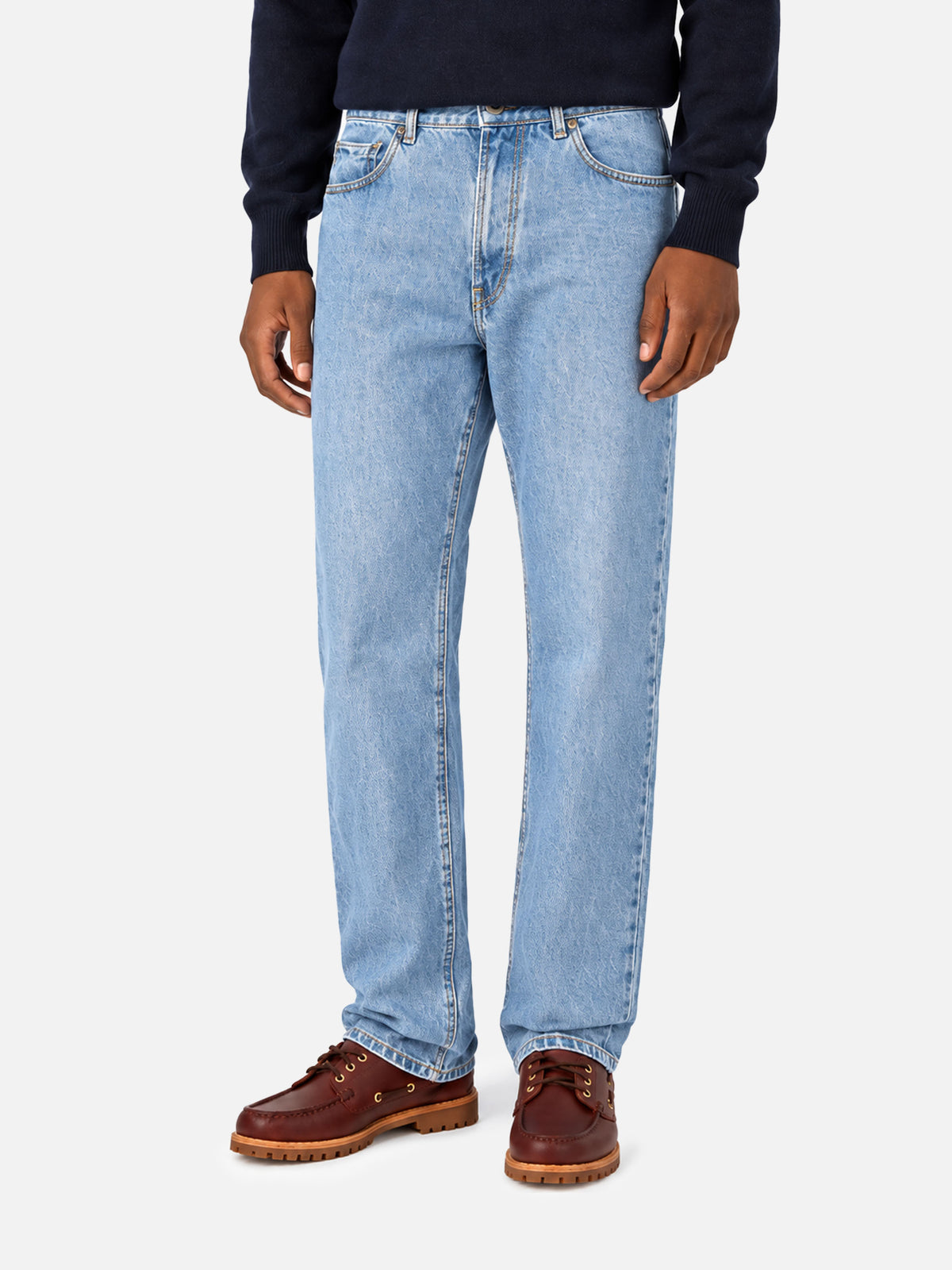 Jeans Riverdale azzurri in denim con finitura raw