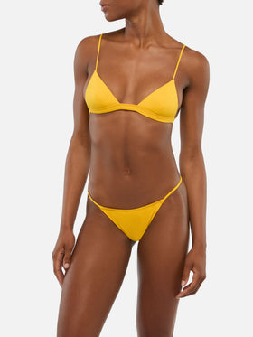 Jodene yellow cheeky swim briefs - Rylie yellow triangle top