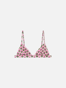 Top bikini Rylie triangolo con fantasia floreale