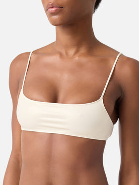 Haut de bikini brassière Sadie laminé or 