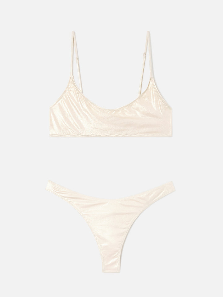 Bikini brassière Sadie Naomi en lamina or 