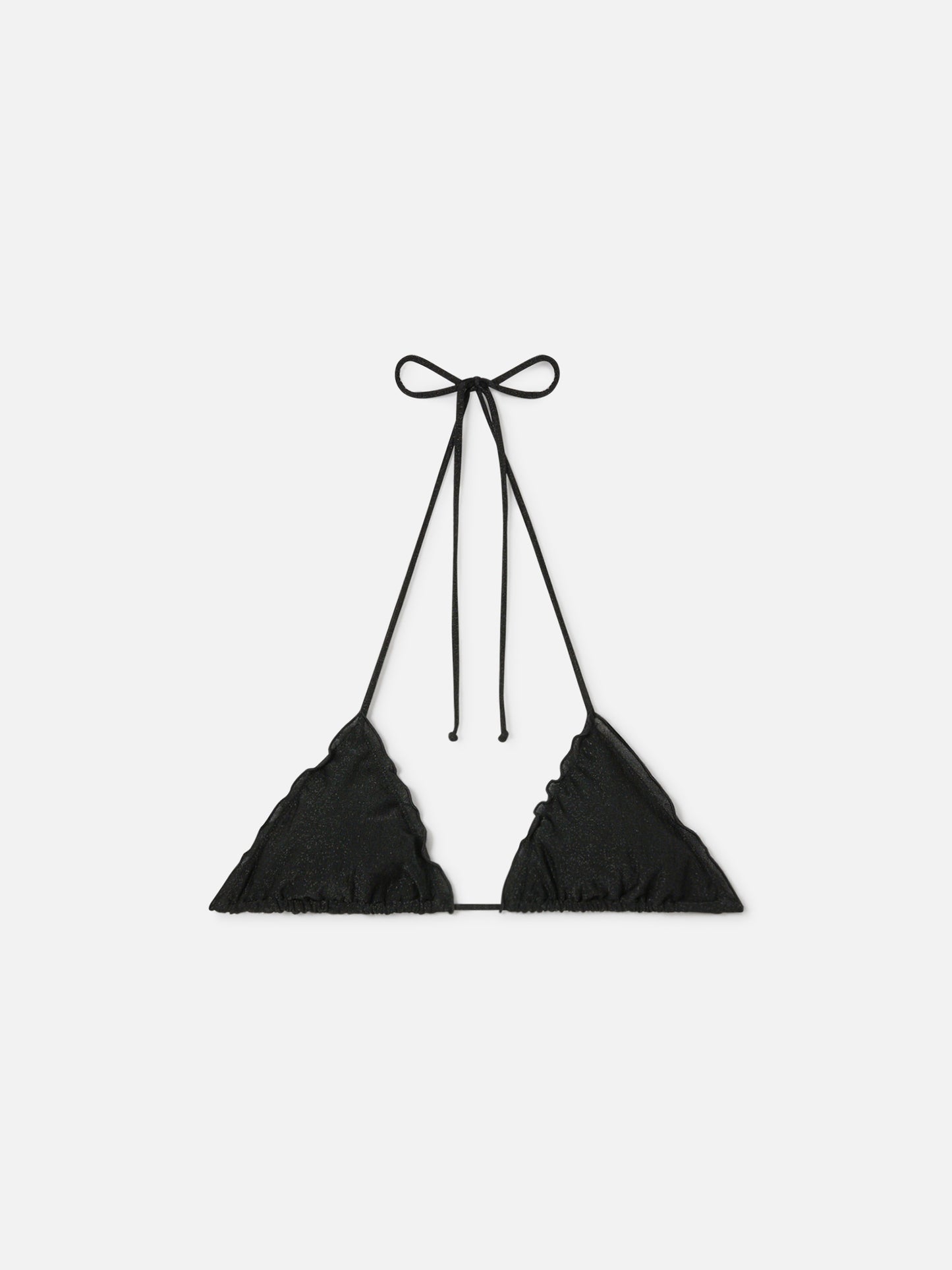 Sagittarius triangle bikini top in black lurex