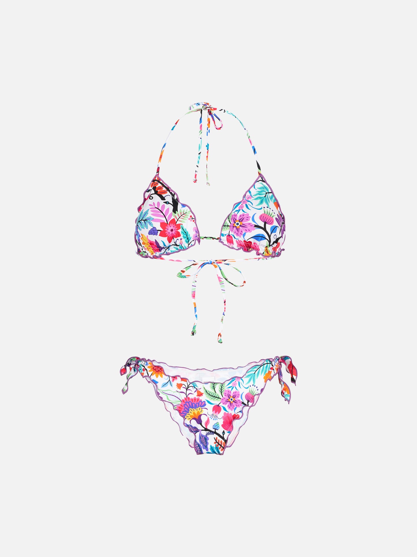 Top a triangolo donna con stampa fiori