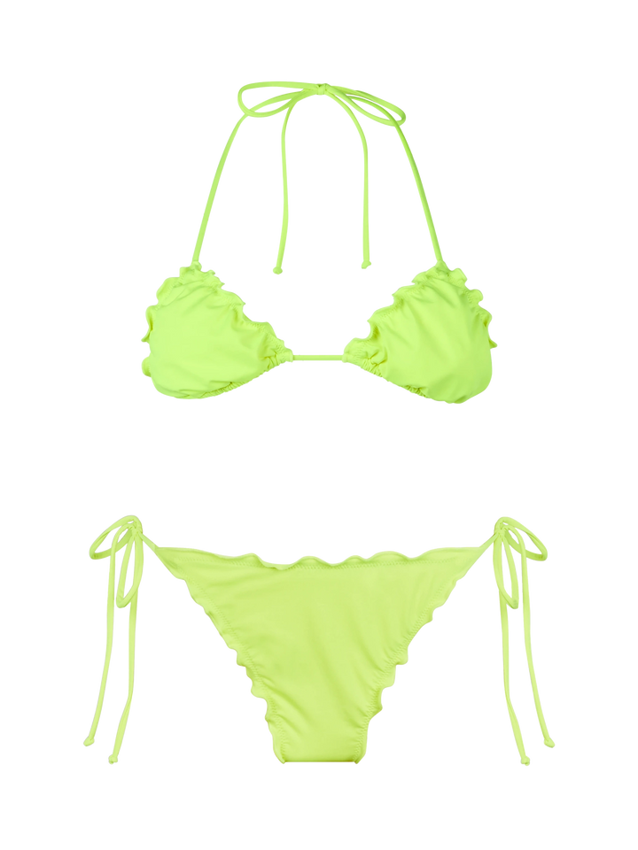 Woman fluo yellow classic triangle bikini Sagittarius Miami - MC2 Saint Barth