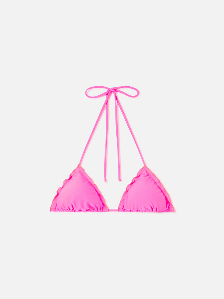 Haut de bikini triangle Sagittarius rose fluo 