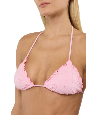 Sagittarius classic pink Sangallo lace triangle top - MC2 Saint Barth