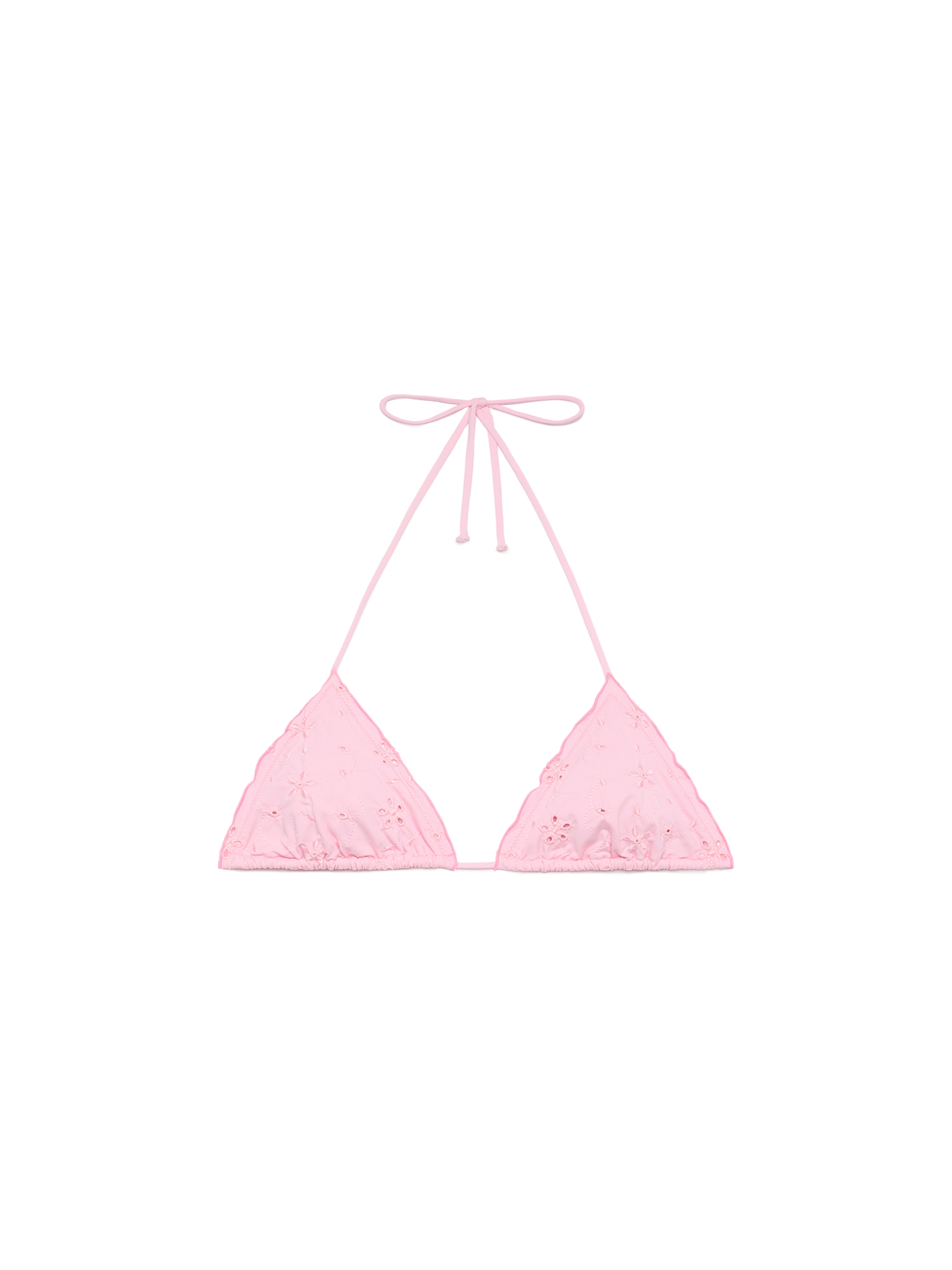 Sagittarius classic pink Sangallo lace triangle top - MC2 Saint Barth
