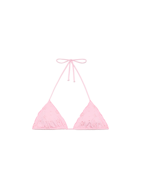 Sagittarius classic pink Sangallo lace triangle top - MC2 Saint Barth