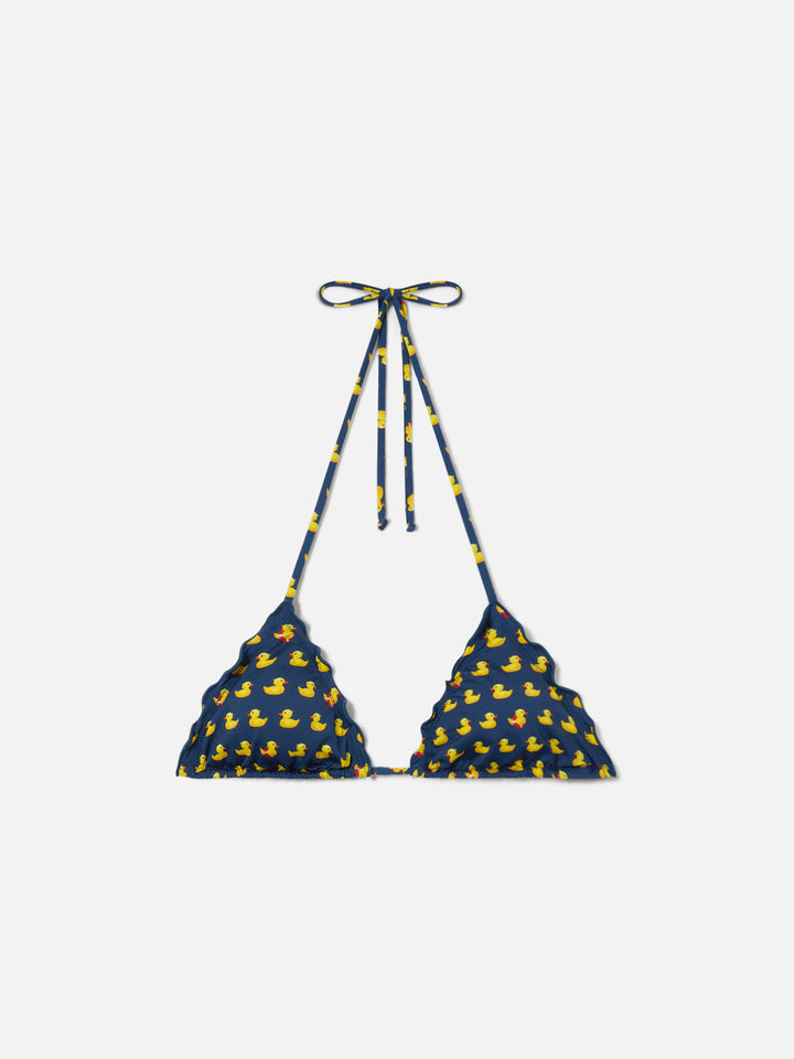 Sagittarius triangle bikini top with duck print